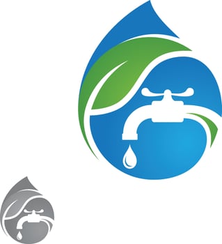 Water plumbing company logo vector concept