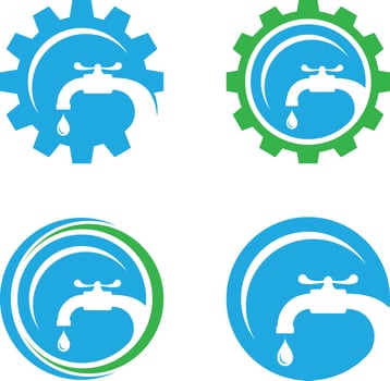 Plumbing service company logo vector concept