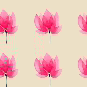 Seamless pattern with hand painted watercolor abstract pink flower on beige color vector