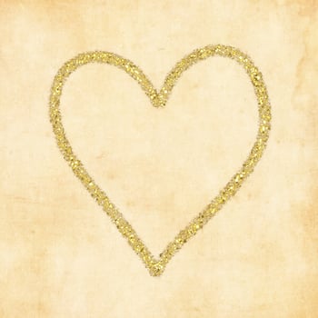 Glittery heart on a grunge style background vector