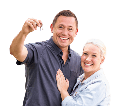Transparent PNG Young Adult Couple Holding New House Keys.