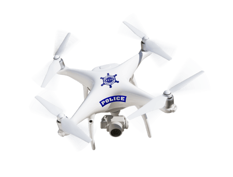 Transparent PNG Police UAV Quadcopter Drone.