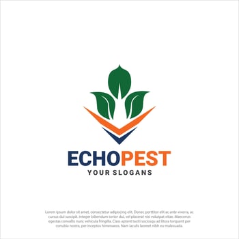 Pest Control Logo Design leaf and arrow down for pest attack symbol logo design vector