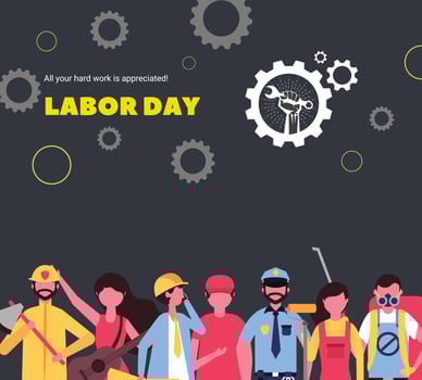 Blck Background Minimalist Labour Day vector