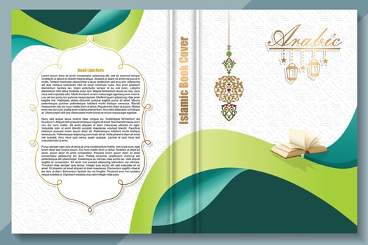 Islamic book cover, arabic background vector