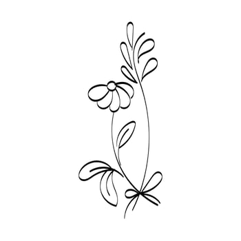 Minimal Line Art Tattoo Design. vector