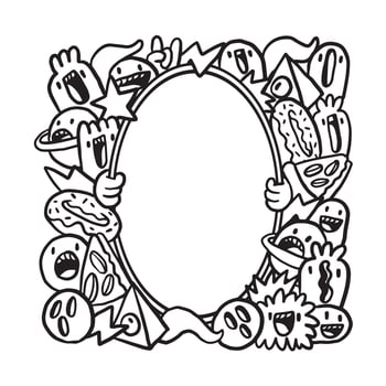 Hand drawn Abstrack doodle art frame vector