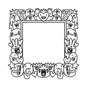 Hand drawn Abstrack doodle art frame vector