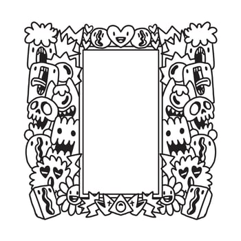 Hand drawn Abstrack doodle art frame vector