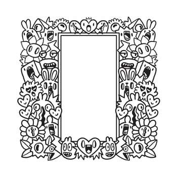 Hand drawn Abstrack doodle art frame vector