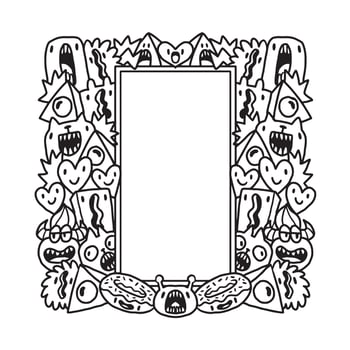 Hand drawn Abstrack doodle art frame vector