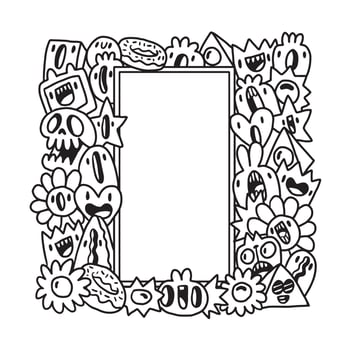 Hand drawn Abstrack doodle art frame vector