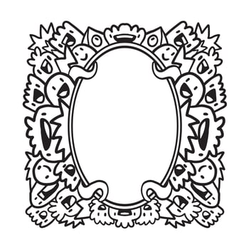 Hand drawn Abstrack doodle art frame vector