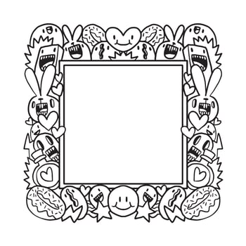 Hand drawn Abstrack doodle art frame vector