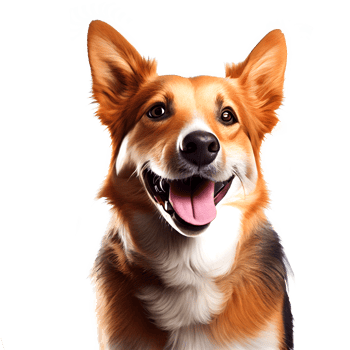 The dog smiles because he is happy. png