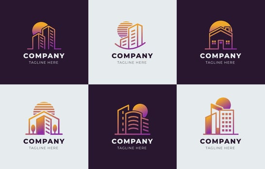 Construction Company Logo Set vector