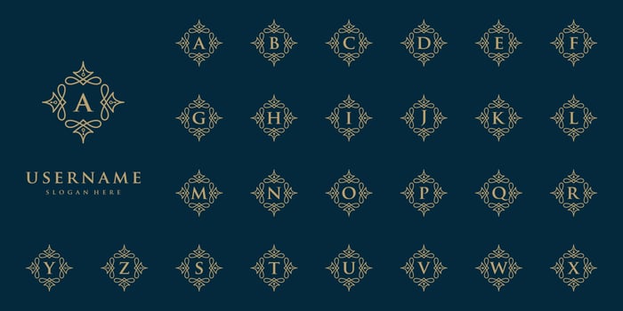 Boutique Logo Design Initials Alphabet vector