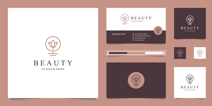 elegant abstract flowers inspiring beauty, yoga and spa. logo design and business card vector
