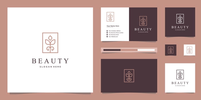 elegant abstract flowers inspiring beauty, yoga and spa. logo design and business card vector
