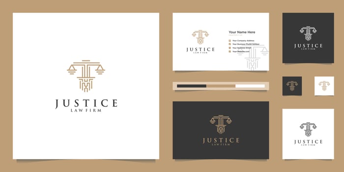 Symbol of the Law of Premium Justice. Law Firm, Law Offices, Attorney services, Luxury logo design inspiration. vector