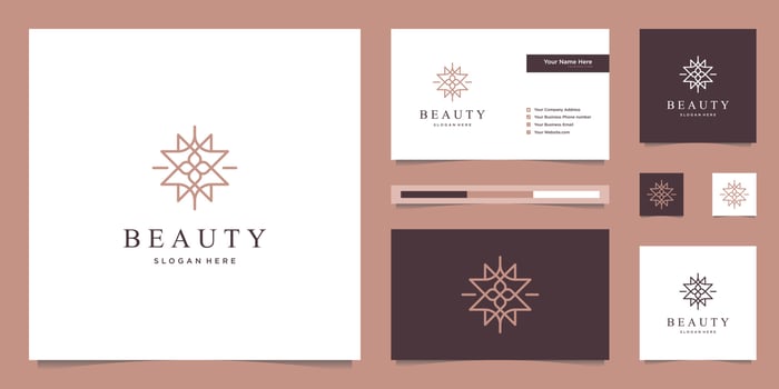 elegant abstract flowers inspiring beauty, yoga and spa. logo design and business card vector
