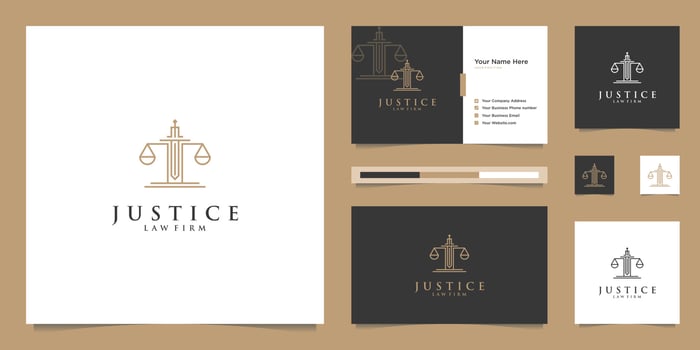 Symbol of the Law of Premium Justice. Law Firm, Law Offices, Attorney services, Luxury logo design inspiration. vector