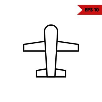illustration of aircraft line icon vector