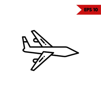 illustration of aircraft line icon vector