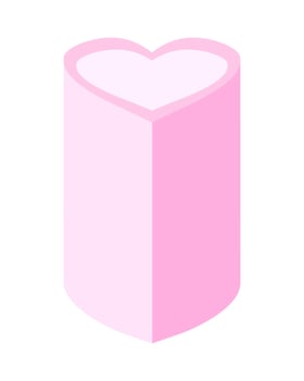Heart Block Candle Pink Cute Art vector