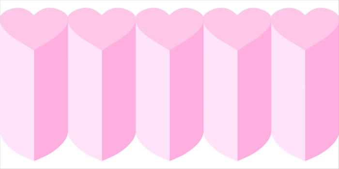 Pink Heart Stack Block Repeating Pattern vector