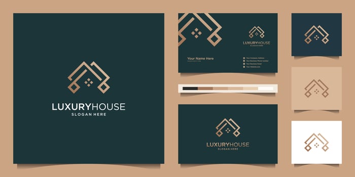 Logo modern home for construction, home, real estate, building, property. minimal awesome trendy professional logo design template and business card design Premium Vector