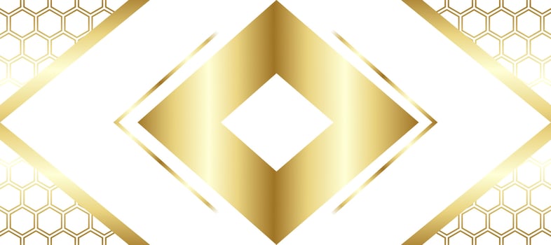 golden hexagon white background Design Wallpaper Vector