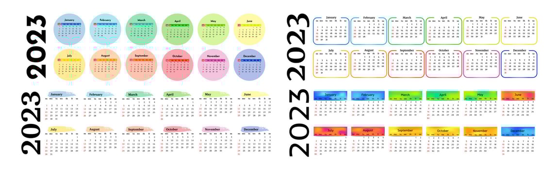 Calendar for 2023 isolated on a white background vector