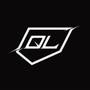 QL Logo monogram letter with shield and slice style design vector