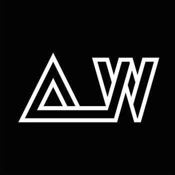 AW Logo monogram with line style negative space vector