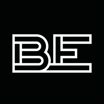 BE Logo monogram with line style negative space vector