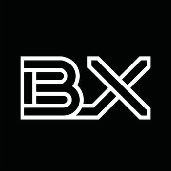 BX Logo monogram with line style negative space vector