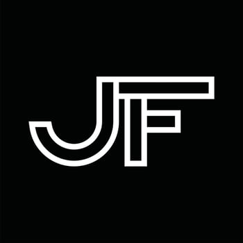 JF Logo monogram with line style negative space vector