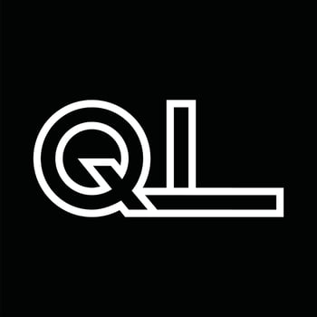 QL Logo monogram with line style negative space vector