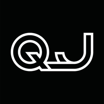 QJ Logo monogram with line style negative space vector