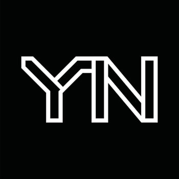 YN Logo monogram with line style negative space vector