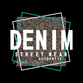 vector core denim text typography design