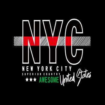 vector nyc text typography design
