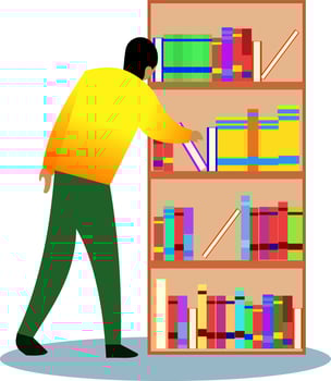 Concept of reading hobby, education, literature,library icon set different formats, library icon simple concept vector