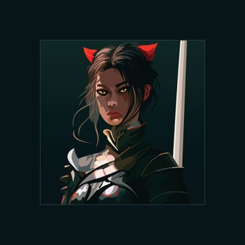 sword girl with cat accessories vector