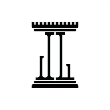JL Logo monogram with pillar shape design template vector