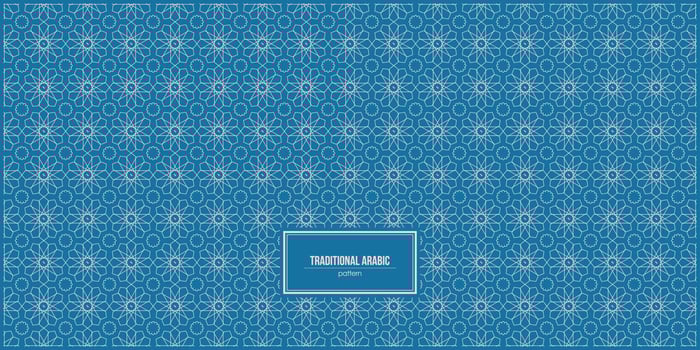 traditional arabic pattern with blue background vector