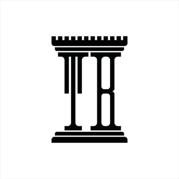 TB Logo monogram with pillar shape design template vector
