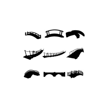 bridge building set illustration design vector