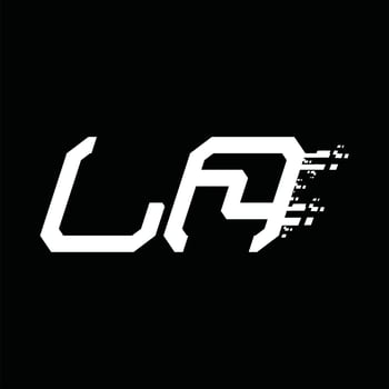 LA Logo monogram abstract speed technology design template vector